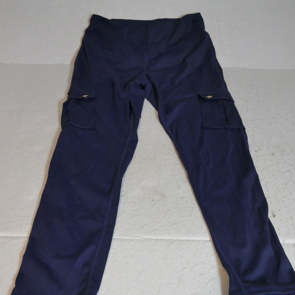 Womens Cargo Leggings L Navy Utility Athleisure Streetwear Gorpcore Activewear